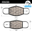 Scratched and Grungy Royal Pattern - Made in USA Mouth Cover Unisex Anti-Dust Cotton Blend Reusable & Washable Face Mask with Adjustable Sizing for Adult or Child