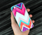 The Abstract Retro Stripes Skin Set for the iPhone 5-5s Skech Glow Case