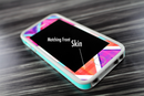 The Beige Woodgrain Skin Set for the iPhone 5-5s Skech Glow Case
