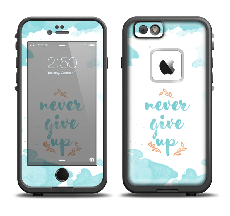 The "Never Give Up" Women's Apple iPhone LifeProof Case Skin Set