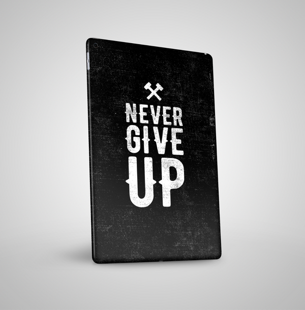 The "Never Give Up" Men's Full Body Skin Set for the Apple iPad (Most Versions available)