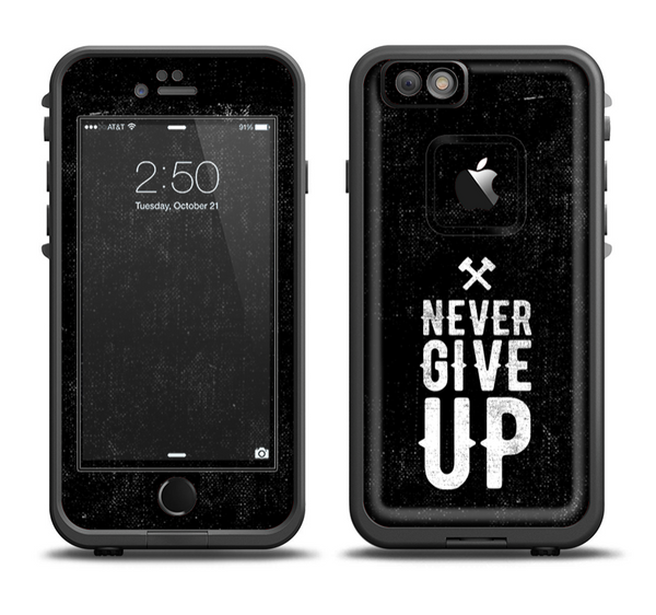 The "Never Give Up" Mens Apple iPhone LifeProof Case Skin Set