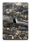 The Black and Gold Marble Surface Full-Body Skin for the Apple iPad Pro (12.9" or 9.7" available)
