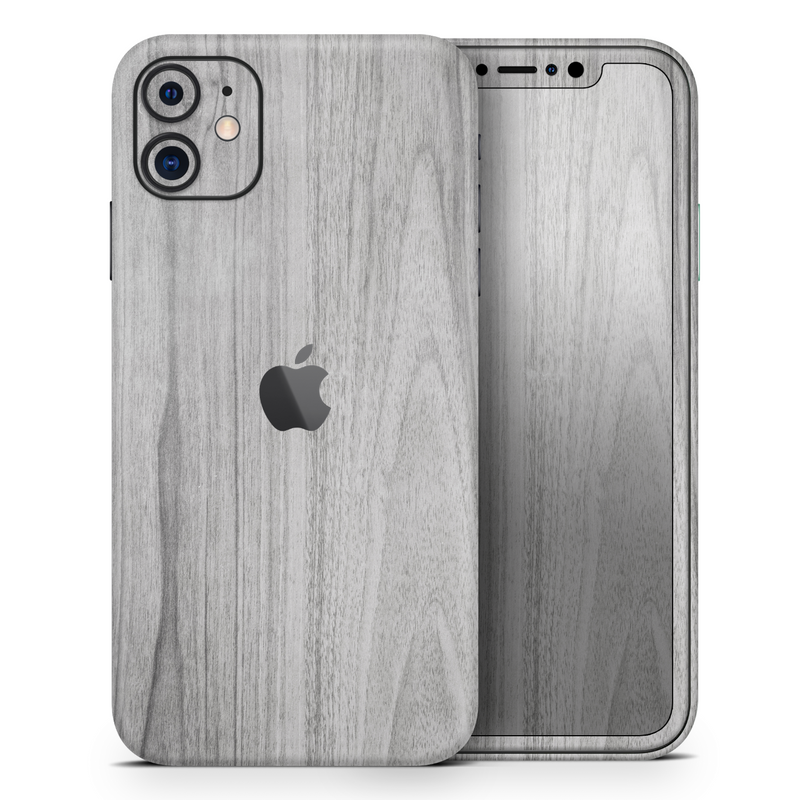 Smooth Gray Wood - Protective Skin Wrap & Decal – Compatible with iPhone SE to iPhone 17 Pro Max (All Models)