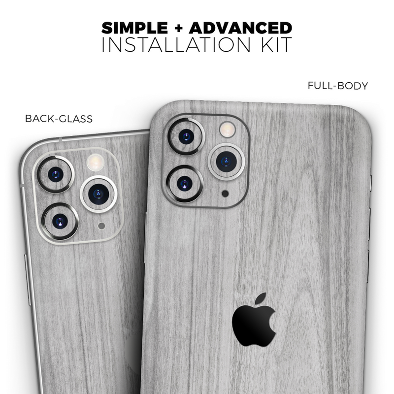 Smooth Gray Wood - Protective Skin Wrap & Decal – Compatible with iPhone SE to iPhone 17 Pro Max (All Models)