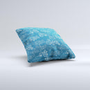 Seamless Blue and White Paisley Swirl ink-Fuzed Decorative Throw Pillow