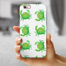 Seamless Green Crab WaterColor iPhone 6/6s or 6/6s Plus 2-Piece Hybrid INK-Fuzed Case