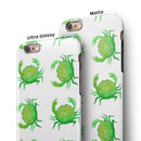 Seamless Green Crab WaterColor iPhone 6/6s or 6/6s Plus 2-Piece Hybrid INK-Fuzed Case