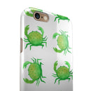 Seamless Green Crab WaterColor iPhone 6/6s or 6/6s Plus 2-Piece Hybrid INK-Fuzed Case