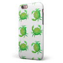 Seamless Green Crab WaterColor iPhone 6/6s or 6/6s Plus 2-Piece Hybrid INK-Fuzed Case