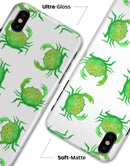Seamless Green Crab WaterColor - iPhone X Clipit Case