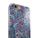 Seamless Mint and Pink Sprout iPhone 6/6s or 6/6s Plus 2-Piece Hybrid INK-Fuzed Case