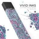 Seamless Mint and Pink Sprout - Premium Decal Protective Skin-Wrap Sticker compatible with the Juul Labs vaping device