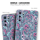 Seamless Mint and Pink Sprout - Premium Vinyl Skin Decal for Samsung Galaxy S25 Ultra, S24, S23, S22 & All Galaxy S Models