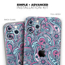 Seamless Mint and Pink Sprout - Protective Skin Wrap & Decal – Compatible with iPhone SE to iPhone 17 Pro Max (All Models)