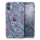 Seamless Mint and Pink Sprout - Protective Skin Wrap & Decal – Compatible with iPhone SE to iPhone 17 Pro Max (All Models)