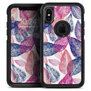 Seamless Pink & Blue Color Leaves - Skin Kit for the iPhone OtterBox Cases
