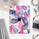 Seamless Pink & Blue Color Leaves - Full Body Skin Decal for the Apple iPad Pro 12.9", 11", 10.5", 9.7", Air or Mini (All Models Available)