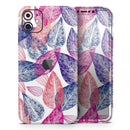 Seamless Pink & Blue Color Leaves - Vinyl Skin Wrap for iPhone 17 Pro Max, 17 Pro, 17 Air, 17, 16 & All Models — Soft Matte or Ultra Gloss