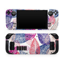 Seamless Pink & Blue Color Leaves // Vinyl Skin Wrap for Steam Deck OLED & Steam Deck (LCD) — Soft Matte or Ultra Gloss