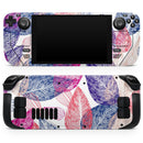 Seamless Pink & Blue Color Leaves // Vinyl Skin Wrap for Steam Deck OLED & Steam Deck (LCD) — Soft Matte or Ultra Gloss