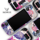 Seamless Pink & Blue Color Leaves // Vinyl Skin Wrap for Steam Deck OLED & Steam Deck (LCD) — Soft Matte or Ultra Gloss