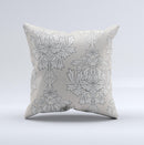Seamless Tan Floral Pattern ink-Fuzed Decorative Throw Pillow