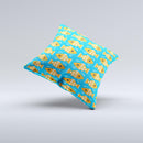 Seamless Vector Gold Fish ink-Fuzed Decorative Throw Pillow
