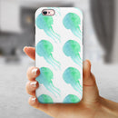 Seamless WaterColor Jellyfish iPhone 6/6s or 6/6s Plus 2-Piece Hybrid INK-Fuzed Case