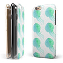 Seamless WaterColor Jellyfish iPhone 6/6s or 6/6s Plus 2-Piece Hybrid INK-Fuzed Case
