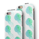 Seamless WaterColor Jellyfish iPhone 6/6s or 6/6s Plus 2-Piece Hybrid INK-Fuzed Case