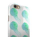 Seamless WaterColor Jellyfish iPhone 6/6s or 6/6s Plus 2-Piece Hybrid INK-Fuzed Case