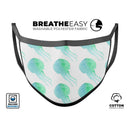 Seamless WaterColor Jellyfish - Made in USA Mouth Cover Unisex Anti-Dust Cotton Blend Reusable & Washable Face Mask with Adjustable Sizing for Adult or Child
