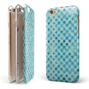 Shabby Chic Blue Watercolor Diamond Pattern iPhone 6/6s or 6/6s Plus 2-Piece Hybrid INK-Fuzed Case