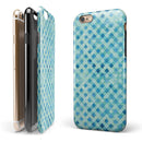 Shabby Chic Blue Watercolor Diamond Pattern iPhone 6/6s or 6/6s Plus 2-Piece Hybrid INK-Fuzed Case
