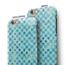 Shabby Chic Blue Watercolor Diamond Pattern iPhone 6/6s or 6/6s Plus 2-Piece Hybrid INK-Fuzed Case