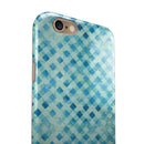 Shabby Chic Blue Watercolor Diamond Pattern iPhone 6/6s or 6/6s Plus 2-Piece Hybrid INK-Fuzed Case