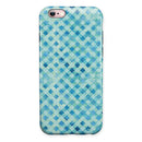 Shabby Chic Blue Watercolor Diamond Pattern iPhone 6/6s or 6/6s Plus 2-Piece Hybrid INK-Fuzed Case