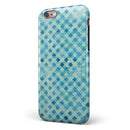 Shabby Chic Blue Watercolor Diamond Pattern iPhone 6/6s or 6/6s Plus 2-Piece Hybrid INK-Fuzed Case