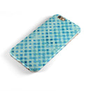 Shabby Chic Blue Watercolor Diamond Pattern iPhone 6/6s or 6/6s Plus 2-Piece Hybrid INK-Fuzed Case