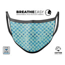 Shabby Chic Blue Watercolor Diamond Pattern - Made in USA Mouth Cover Unisex Anti-Dust Cotton Blend Reusable & Washable Face Mask with Adjustable Sizing for Adult or Child