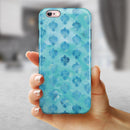 Shabby Chic Blue Watercolor Pattern iPhone 6/6s or 6/6s Plus 2-Piece Hybrid INK-Fuzed Case