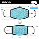 Shabby Chic Blue Watercolor Pattern - Made in USA Mouth Cover Unisex Anti-Dust Cotton Blend Reusable & Washable Face Mask with Adjustable Sizing for Adult or Child