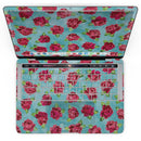 MacBook Pro with Touch Bar Skin Kit - Shabby_Chic_Flowers_over_Aqua_Watercolor_Pattern-MacBook_13_Touch_V4.jpg?