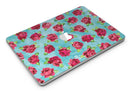 Shabby Chic Flowers over Aqua Watercolor Pattern - MacBook Air Skin Kit