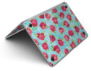 Shabby Chic Flowers over Aqua Watercolor Pattern - MacBook Air Skin Kit