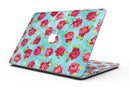 Shabby Chic Flowers over Aqua Watercolor Pattern - MacBook Pro with Retina Display Full-Coverage Skin Kit