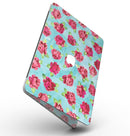 Shabby Chic Flowers over Aqua Watercolor Pattern - MacBook Pro with Retina Display Full-Coverage Skin Kit
