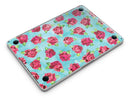Shabby Chic Flowers over Aqua Watercolor Pattern - MacBook Pro with Retina Display Full-Coverage Skin Kit
