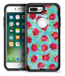 Shabby Chic Flowers over Aqua Watercolor Pattern - iPhone 7 Plus/8 Plus OtterBox Case & Skin Kits